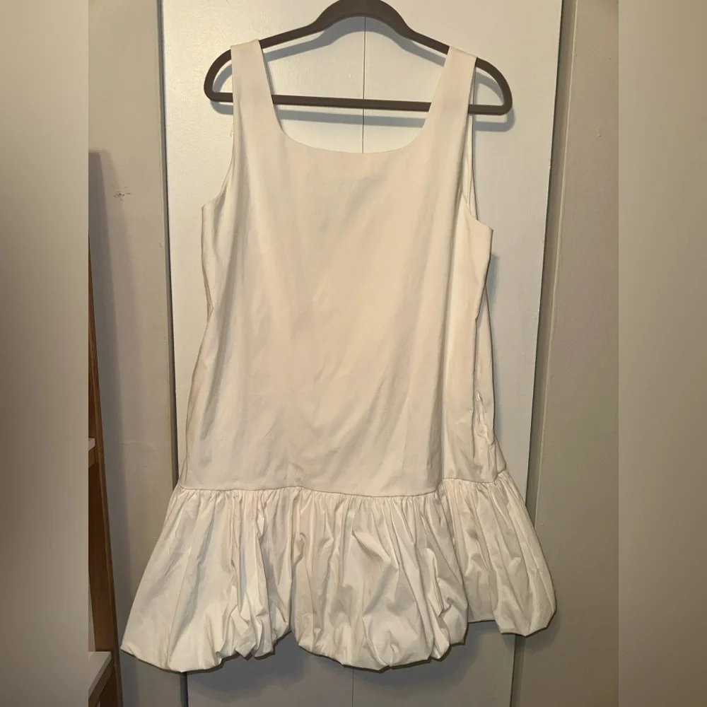 Square Neck Solid Bubble Hem Mini Dress - XL (US 10) - Picture 3 of 6